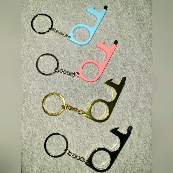 No-touch door hook & button pusher key chain multiple colors - Picture 3 of 4